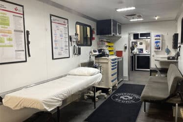Interior of medical trailer